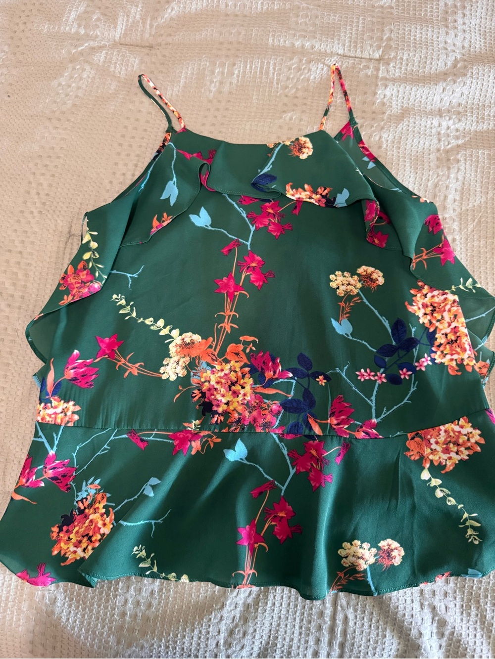 Sienna Sky Green Floral Ruffle Cami